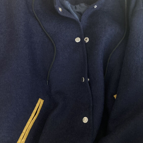 NEW WITHOUT TAGS CARMAR MEN'S BLUE LONG SLEEVE FULLY LINED VARSITY JACKET SIZE S - Picture 8 of 11